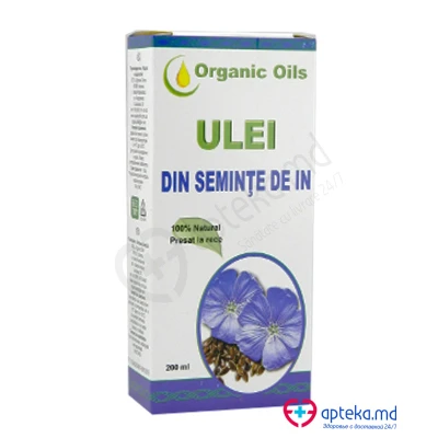 Ulei "Organic Oils" din seminte de In (Масло Семян Льна) 200ml Ulei "Organic Oils" din seminte de In (Масло Семян Льна) 200ml