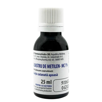 Albastru de metilen-MC sol. apoasa cutan. 1% 25 ml N1 Albastru de metilen-MC sol. apoasa cutan. 1% 25 ml N1