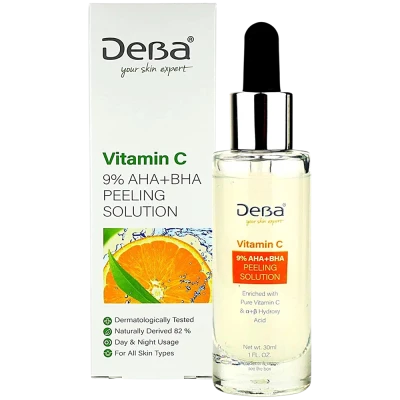 DeBa Peeling pentru fata cu vitamina C si 9% AHA/BHA 30 ml DeBa Peeling pentru fata cu vitamina C si 9% AHA/BHA 30 ml