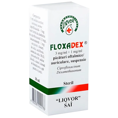 Floxadex pic. oft./auric., susp. 3 mg + 1 mg/ml 10 ml N1 Floxadex pic. oft./auric., susp. 3 mg + 1 mg/ml 10 ml N1