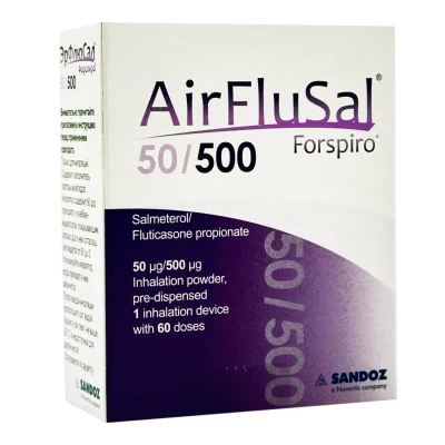AirFluSal Forspiro pulb. inhalat 50 mcg/500 mcg 60 doze N1 AirFluSal Forspiro pulb. inhalat 50 mcg/500 mcg 60 doze N1
