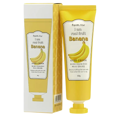 FARMSTAY Crema pentru maini cu extract de banane I AM REAL FRUIT BANANA HAND CREAM 10ag FARMSTAY Crema pentru maini cu extract de banane I AM REAL FRUIT BANANA HAND CREAM 10ag