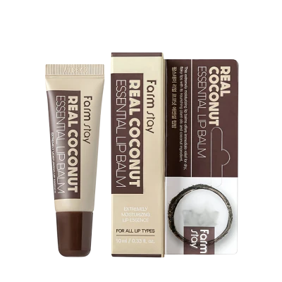 FARMSTAY Balsam pentru buze cu nuca de cocos REAL COCONUT ESSENTIAL LIP BALM 10g FARMSTAY Balsam pentru buze cu nuca de cocos REAL COCONUT ESSENTIAL LIP BALM 10g