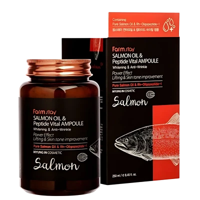 FARMSTAY Ser cu ulei de somon si peptide SALMON OIL & PEPTIDE VITAL AMPOULE 250ml FARMSTAY Ser cu ulei de somon si peptide SALMON OIL & PEPTIDE VITAL AMPOULE 250ml