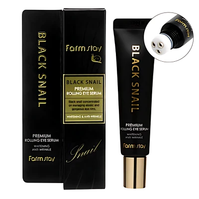 FARMSTAY Serul pentru ochi Roler BLACK SNAIL PREMIUM ROLLING EYE SERUM 25ml FARMSTAY Serul pentru ochi Roler BLACK SNAIL PREMIUM ROLLING EYE SERUM 25ml