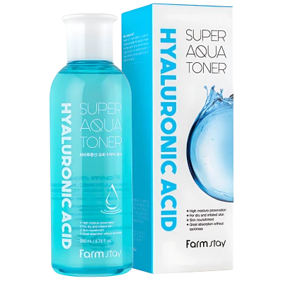 FARMSTAY Tonic cu acid hialuronic HYALURONIC ACID SUPER AQUA TONER 200ml FARMSTAY Tonic cu acid hialuronic HYALURONIC ACID SUPER AQUA TONER 200ml