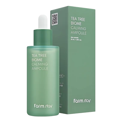 FARMSTAY Ser cu extract de arbore de ceai TEA TREE BIOME CALMING AMPOULE 50ml FARMSTAY Ser cu extract de arbore de ceai TEA TREE BIOME CALMING AMPOULE 50ml