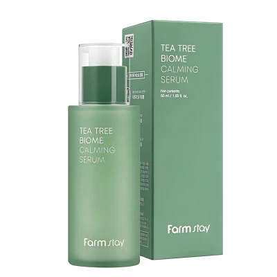 FARMSTAY Ser cu extract de arbore de ceai TEA TREE BIOME CALMING SERUM 50ml FARMSTAY Ser cu extract de arbore de ceai TEA TREE BIOME CALMING SERUM 50ml