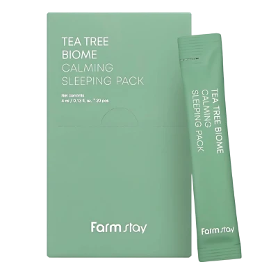 FARMSTAY Masca de noapte cu extract de arbore de ceai TEA TREE BIOME CALMING SLEEPING PACK 4ml*20 FARMSTAY Masca de noapte cu extract de arbore de ceai TEA TREE BIOME CALMING SLEEPING PACK 4ml*20