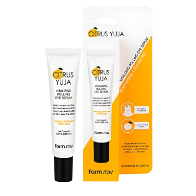 FARMSTAY Ser pentru ochi cu extract de Yuzu CITRUS YUJA VITALIZING ROLLING EYE SERUM 25ml FARMSTAY Ser pentru ochi cu extract de Yuzu CITRUS YUJA VITALIZING ROLLING EYE SERUM 25ml