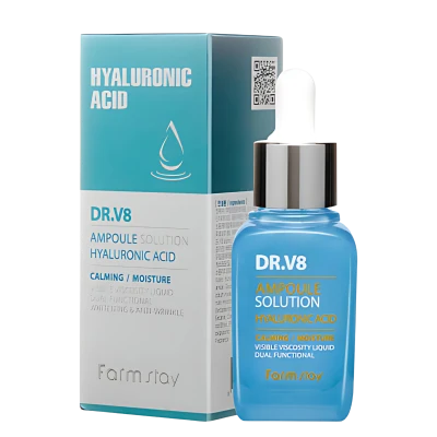 FARMSTAY Ser in fiole DR-V8 AMPOULE SOLUTION HYALURONIC ACID 30ml FARMSTAY Ser in fiole DR-V8 AMPOULE SOLUTION HYALURONIC ACID 30ml