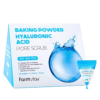 FARMSTAY Scrub pentru fata BAKING POWDER HYALURONIC ACID PORE SCRUB 7g*25 FARMSTAY Scrub pentru fata BAKING POWDER HYALURONIC ACID PORE SCRUB 7g*25