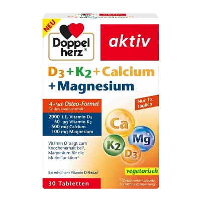 Doppelherz D3 + K2+ Ca + Mg Aktiv comp. N10x3 Doppelherz D3 + K2+ Ca + Mg Aktiv comp. N10x3