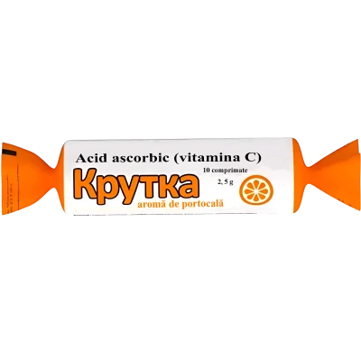 Acid ascorbic cu zahar si glucoza (portocala) comp. 25 mg "Крутка" N10 Acid ascorbic cu zahar si glucoza (portocala) comp. 25 mg "Крутка" N10